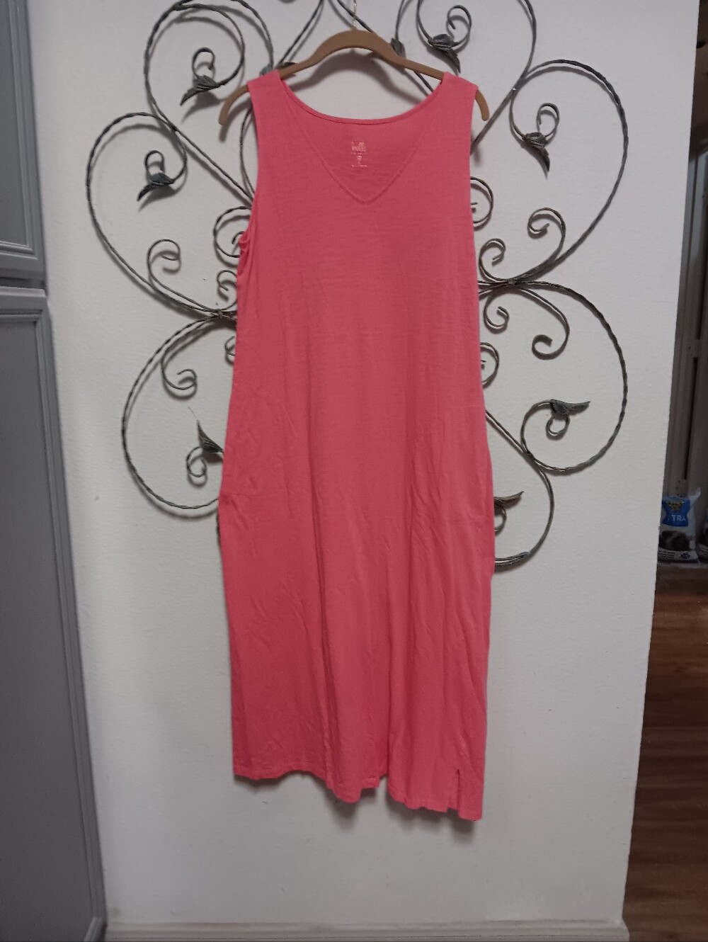 BELLE BY KIM GRAVEL cotton and modal knit maxi lounge dress, M